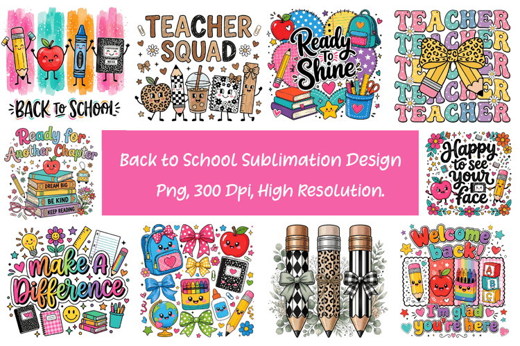 Back to School Sublimation Design