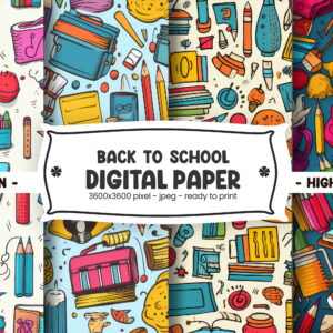 Back to school digital paper