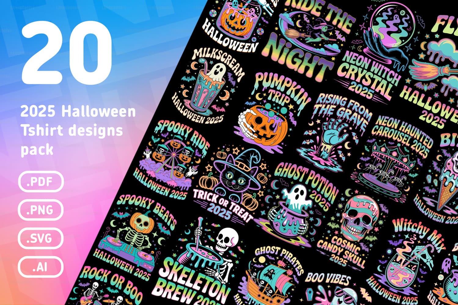 Spooky Season Halloween T-Shirt Design Bundle