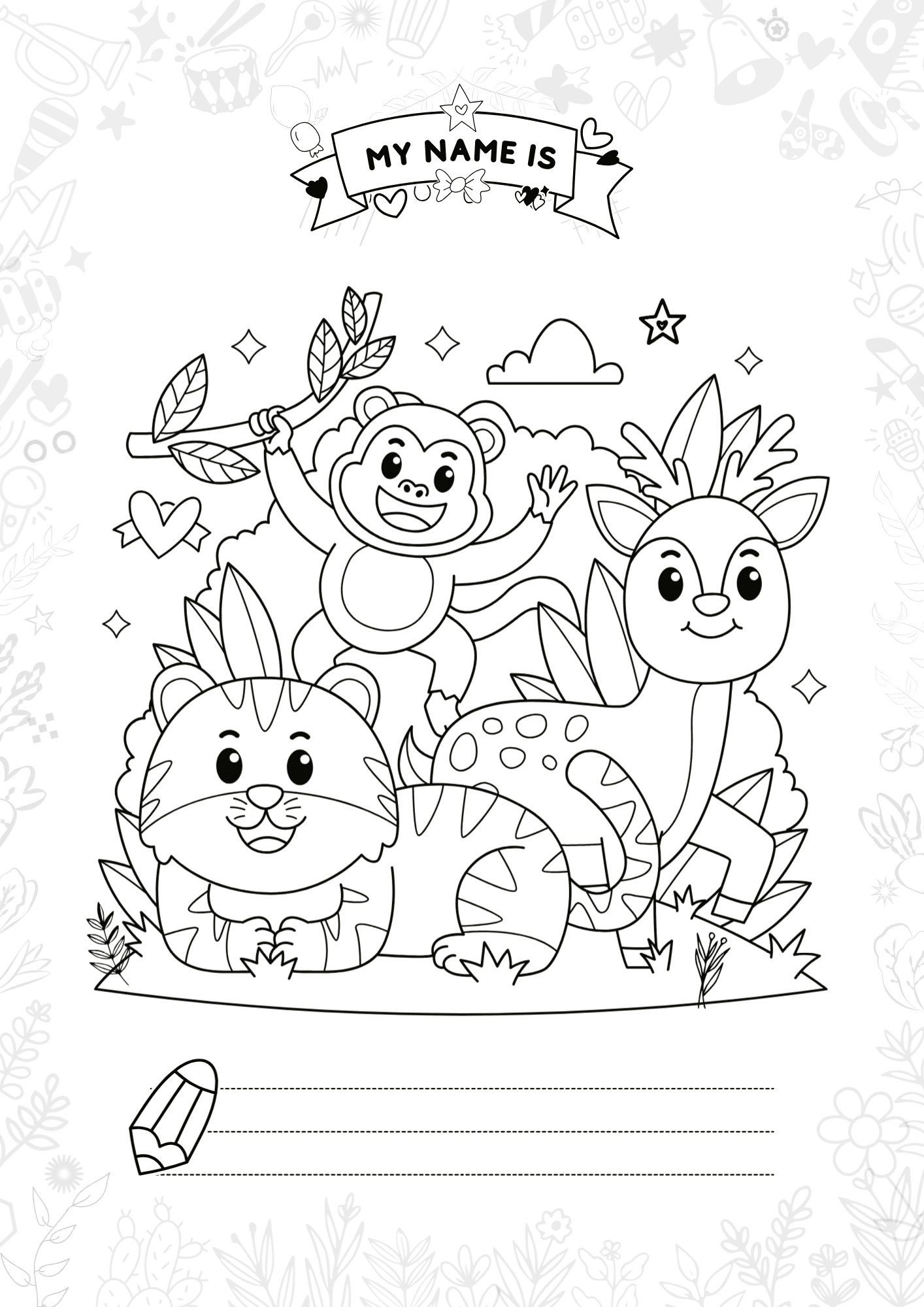 Animal Coloring & Name Practice Book for Children - Image 2