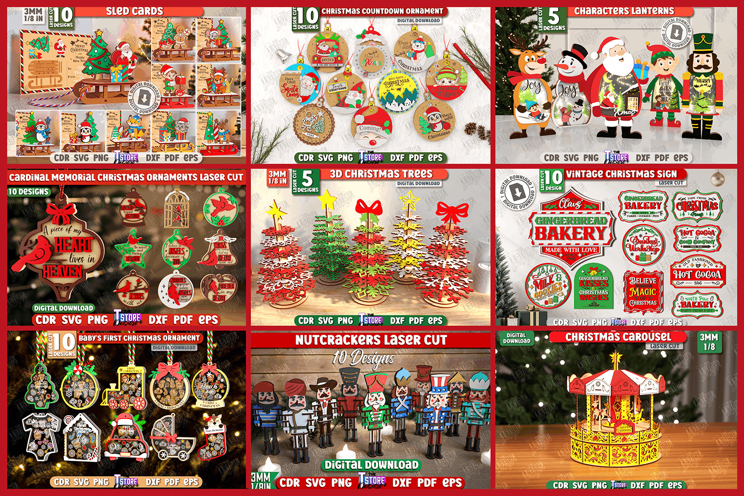 403 Christmas Laser Cut Mega Bundle SVG - Image 2