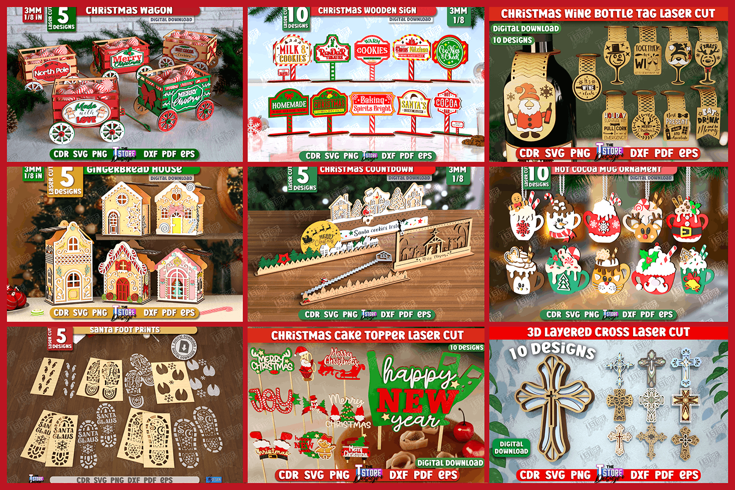 403 Christmas Laser Cut Mega Bundle SVG - Image 3