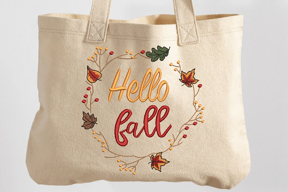 Hello Fall Machine Embroidery Design