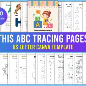 Editable ABC Tracing Pages Canva Template