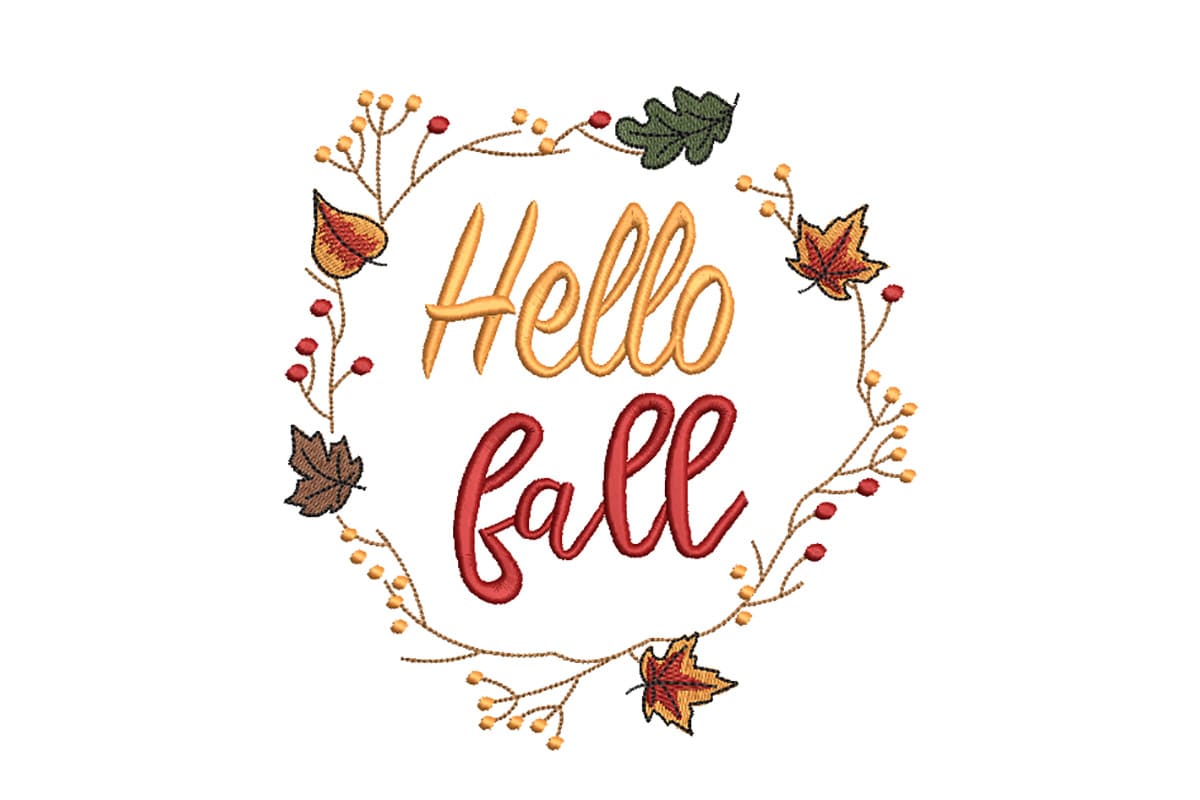 Hello Fall Machine Embroidery Design - Image 2