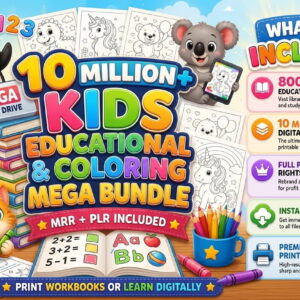 10 Million Kids Educational Coloring Pages Mega Bundle