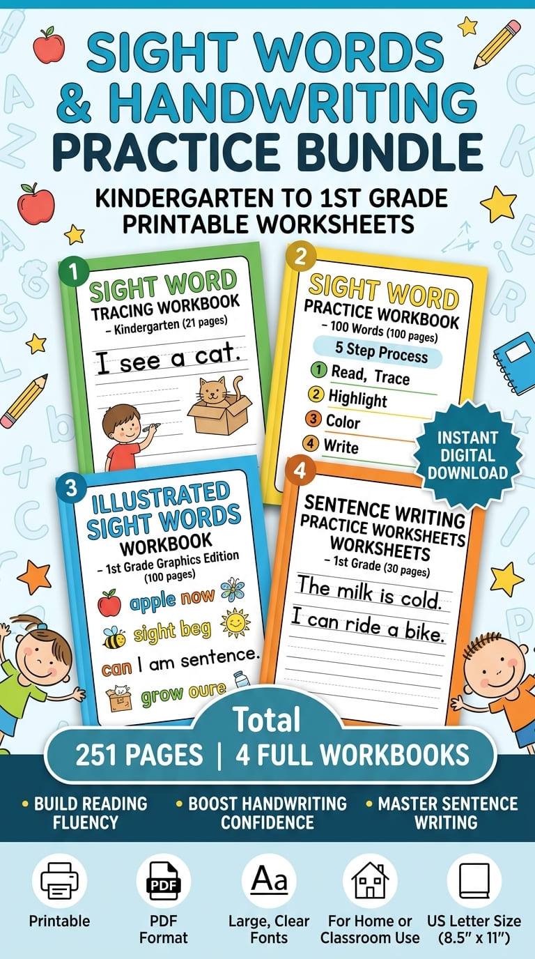 Sight Words & Handwriting Practice Bundle