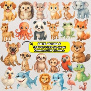 Watercolor Animal Clipart