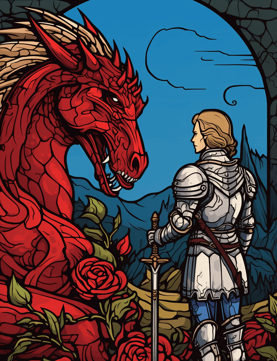 Knights and Dragons Coloring Pages