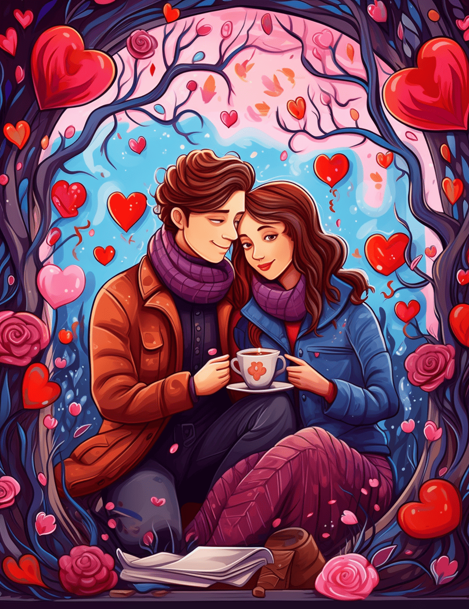 Cozy Valentine’s Day Coloring Pages Printable