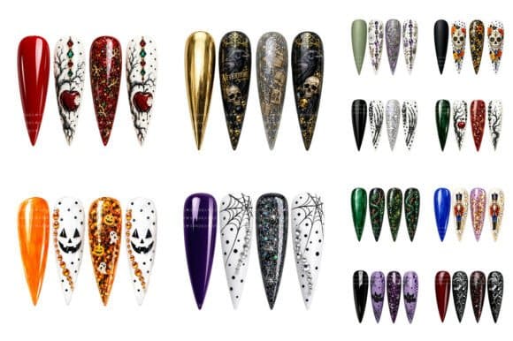 Gothic Halloween Nail Art PNG Bundle - Image 4