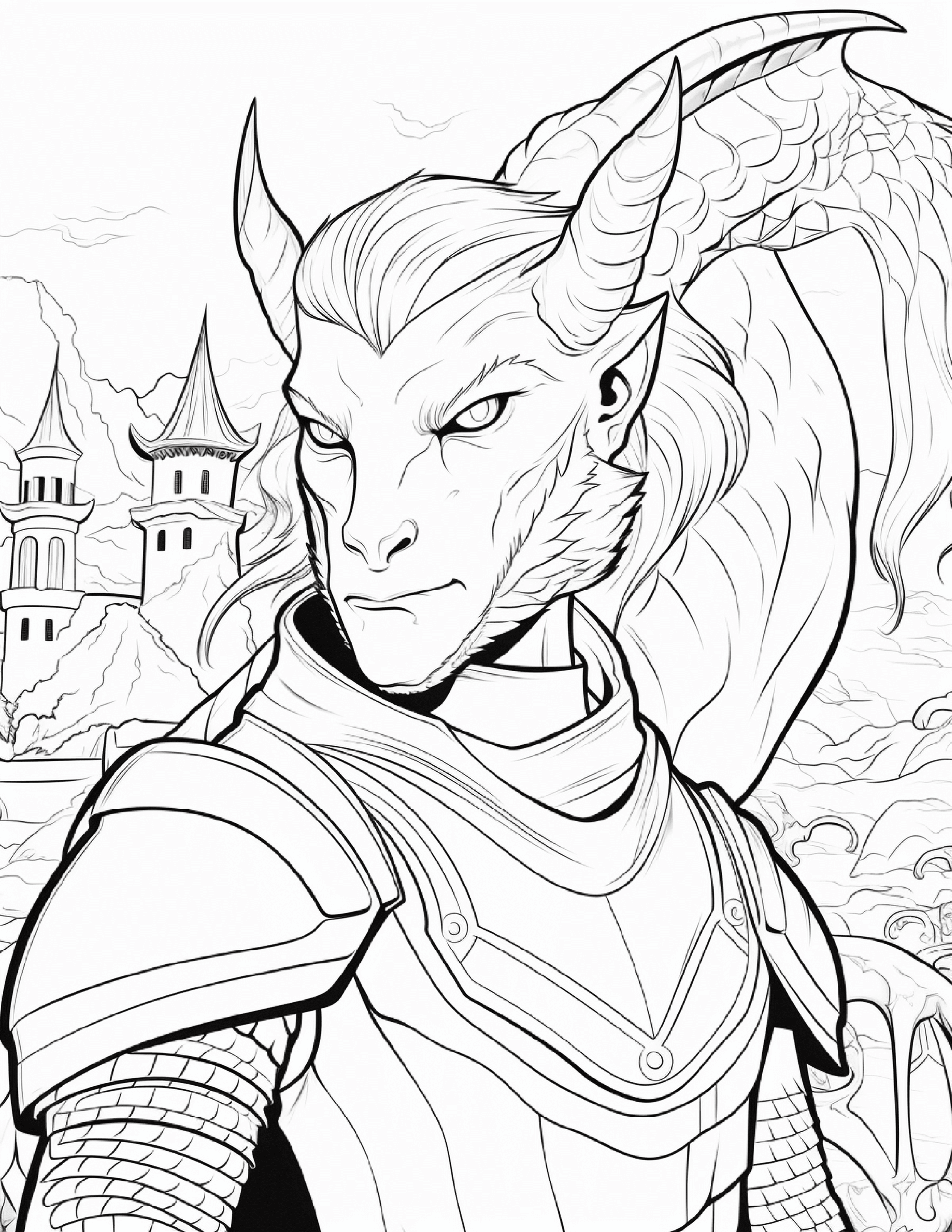 Knights and Dragons Coloring Pages - Image 3