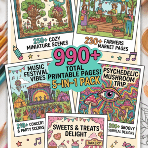 Mega Coloring Pages Bundle, 990+ Printable Fantasy
