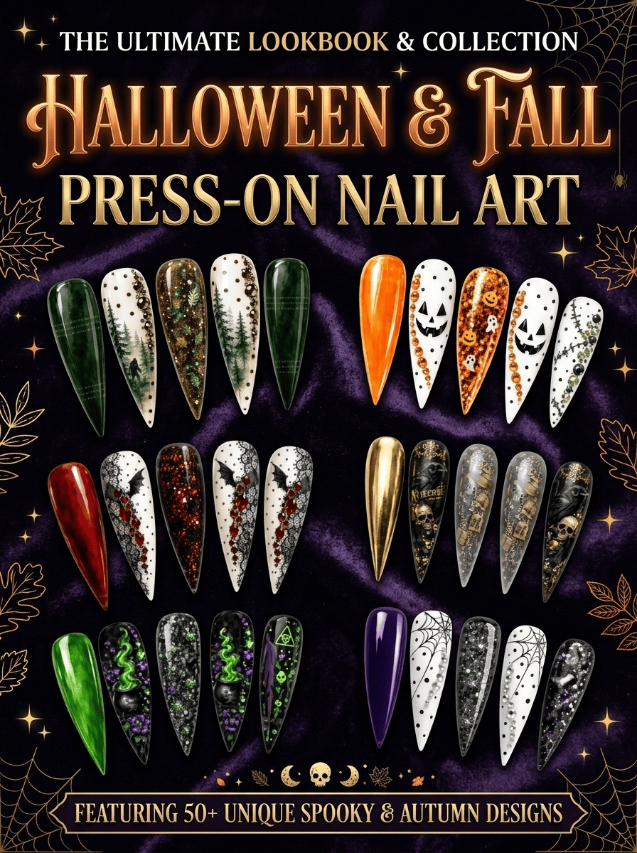 Gothic Halloween Nail Art PNG Bundle