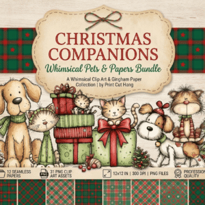 Storybook Holiday Pet Illustrations