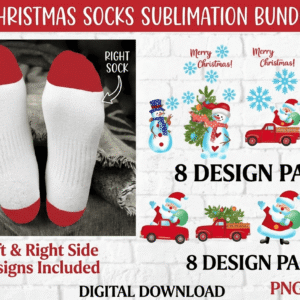 Christmas Socks Sublimation PNG